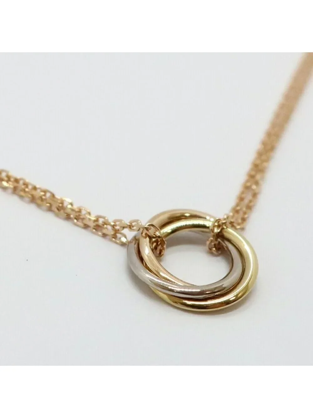 Cartier Ten Trinity Pendant Mini Necklace 40 Gold